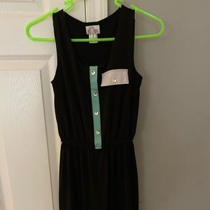 Black White & Teal Dress